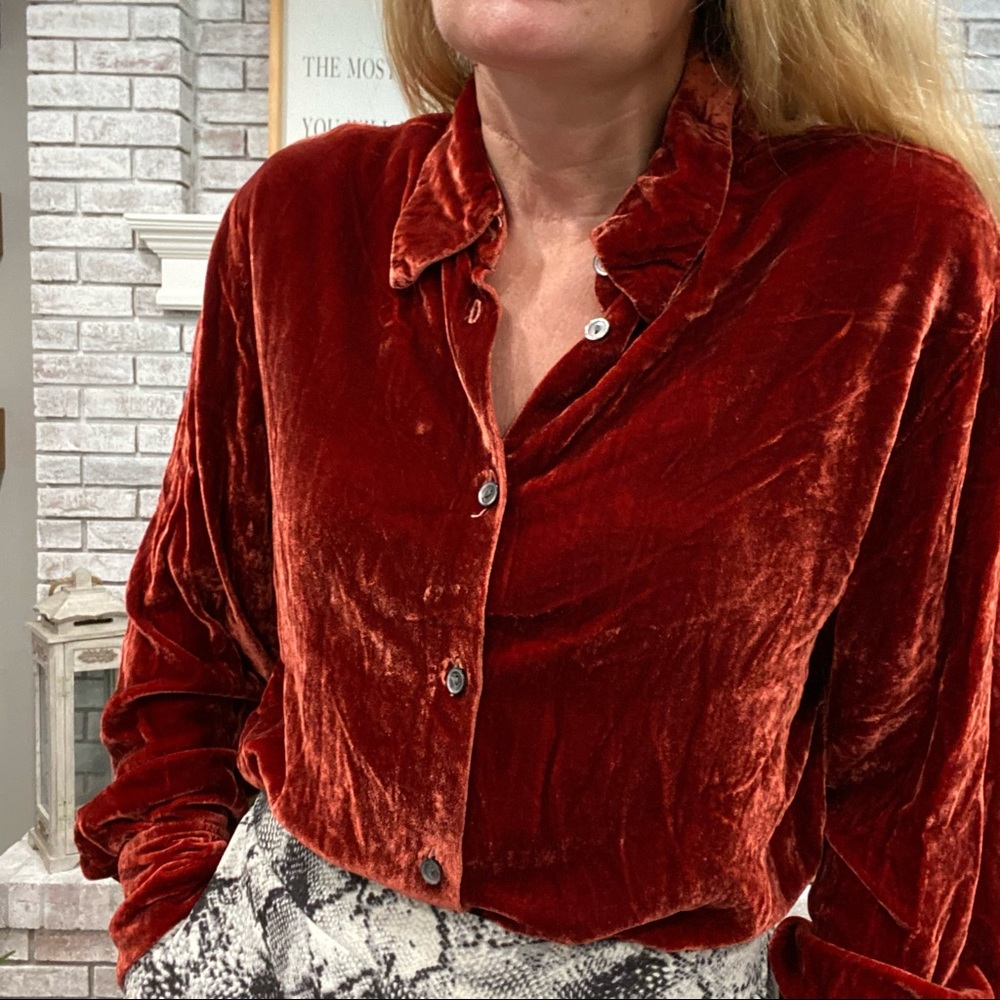 Marks & Spencer Velvet silk blend Top Size 12